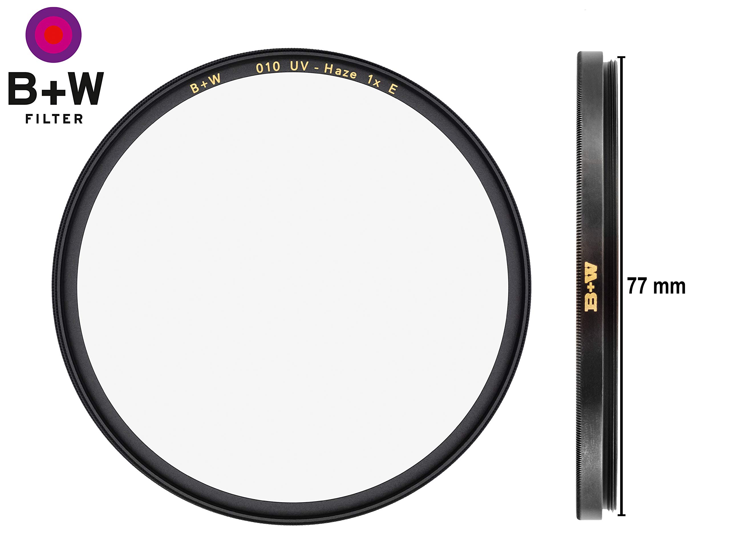 B+W 77mm Clear UV Haze Filter with Single Coating (010) : Amazon